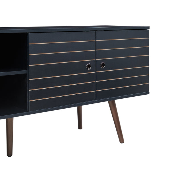 Tv meubel Vare 160x40x66 cm zwart en walnootkleurig [en.casa]