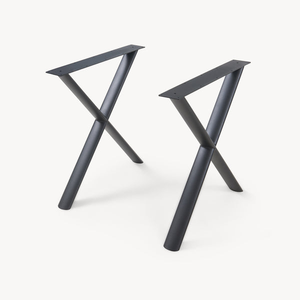 Tafelonderstel set van 2 Klixjö X vorm 72x70 cm zwart [en.casa]