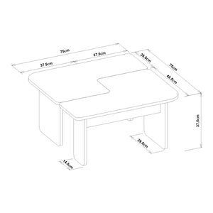 Salontafel Boneksbelt 2-delig travertijn en zandsteen 75x75x38 cm [en.casa] 