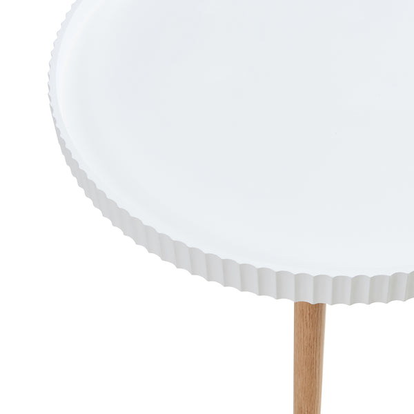 Salontafel Bongard rond Ø60x45 cm wit en naturel [en.casa]
