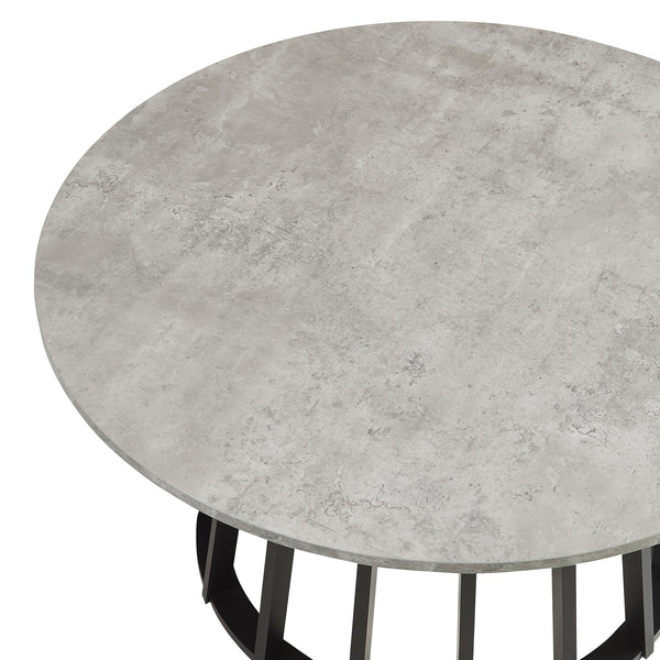 Salontafel Buzzard rond Ø90x45 cm betonkleurig en naturel [en.casa]