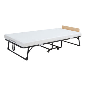 Opklapbed Lustendi 90x200 cm met matras zwart eiken en wit [en.casa]