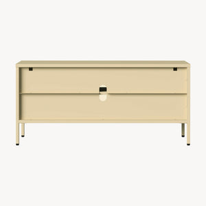 Dressoir Klippestad vitrinekast 118x35x55 cm camel [en.casa]