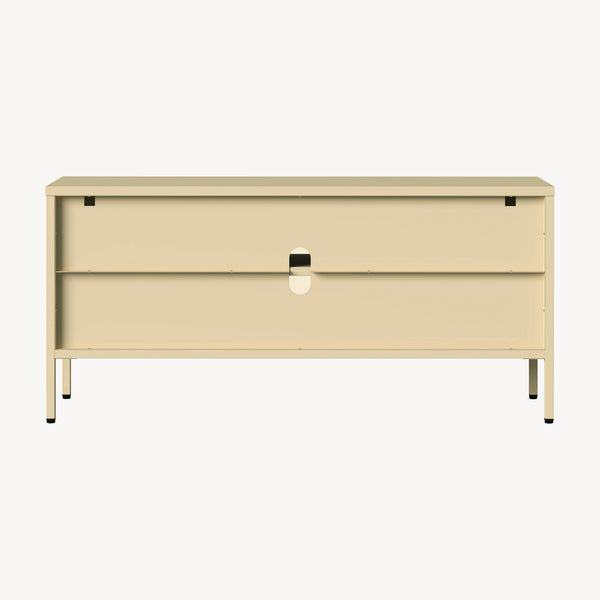 Dressoir Klippestad vitrinekast 118x35x55 cm camel [en.casa]