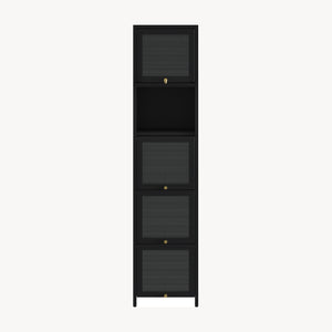 Vitrinekast Ostersund 174x40x35 cm zwart [en.casa]