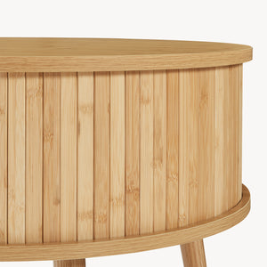 Nachtkastje Nordkapp rond 45x60 cm naturel [en.casa]