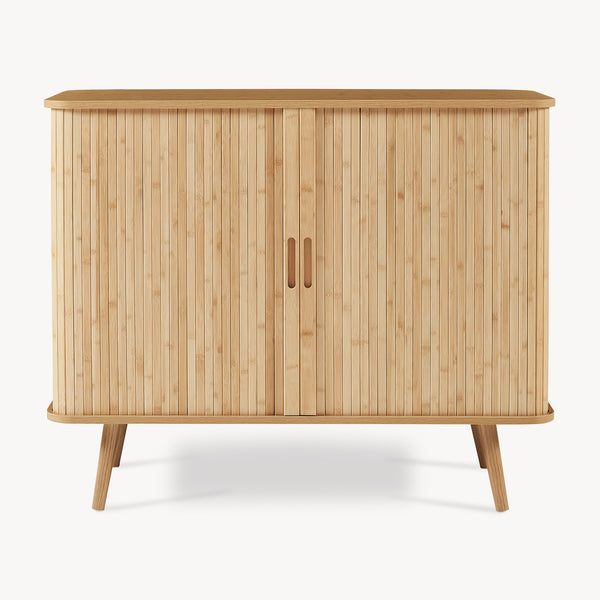 Sideboard Nordkapp dressoir met schuifdeuren 100x40x80 cm naturel [en.casa]