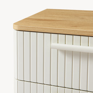 Nachtkastje Ferrersp 50x40x40 cm eikenkleurig havermout en naturel [en.casa]
