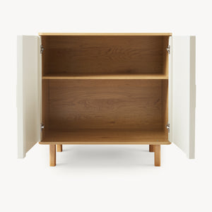 Commode Ferrersp 80x80x40 cm eikenkleurig havermout en naturel [en.casa]