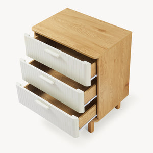 Commode Ferrersp 70x60x40 cm eikenkleurig havermout en naturel [en.casa]