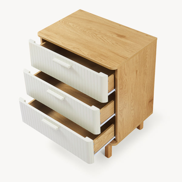 Commode Ferrersp 70x60x40 cm eikenkleurig havermout en naturel [en.casa]