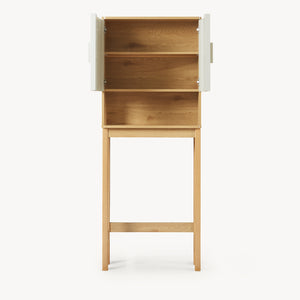 Toiletombouwkast Ferrersp 160x63x20 cm eikenkleurig havermout en naturel [en.casa]