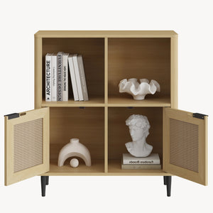 Commode Lukhomso 85x75x30 cm eikenkleurig en zwart [en.casa] 