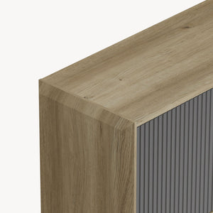 Dressoir Trömi 75x120x30 cm eikenkleurig en grijs [en.casa] 