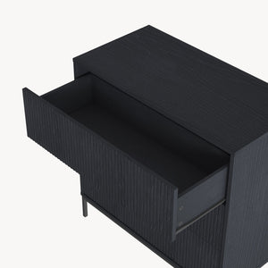 Ladekast Nykapin commode met 3 lades 80x80x40 cm zwart [en.casa] 