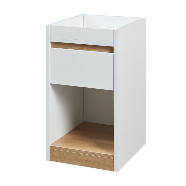 Nachtkastje Lure 55x30x35 cm wit en eikenkleurig [en.casa]