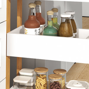 Trolley Varulta bamboe 80x41x20 cm wit [en.casa]