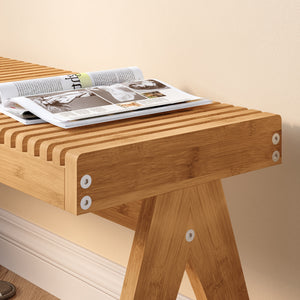 Halbank Lasdarvoo bamboe 120x35x45 cm naturel [en.casa]