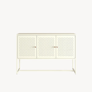 Dressoir Viitasaari commode met 3 deuren 120x40x80 cm crèmewit [en.casa]