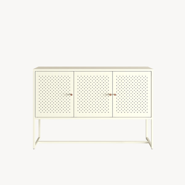 Dressoir Viitasaari commode met 3 deuren 120x40x80 cm crèmewit [en.casa]