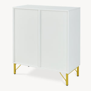 Sideboard Reyri 90x80x35 cm Wit/Goudkleurig [en.casa]