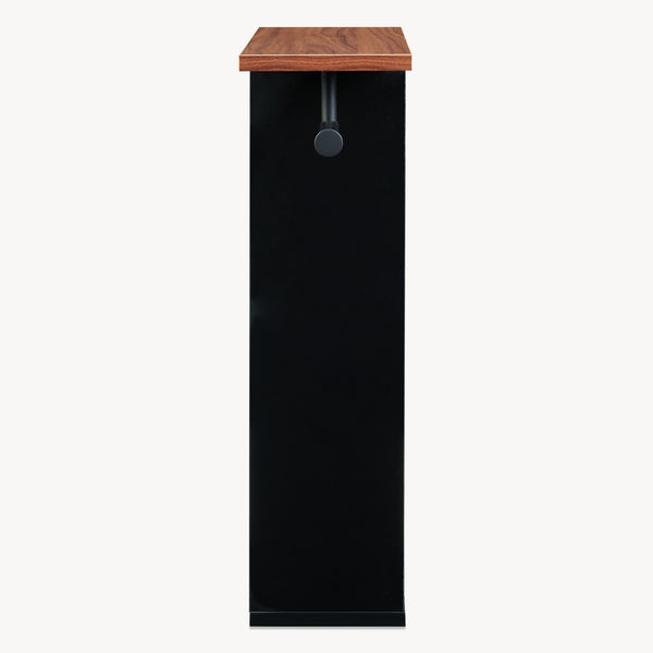 Toiletpapierhouder Trond 60x40x16 cm Zwart/Walnootlook [en.casa]