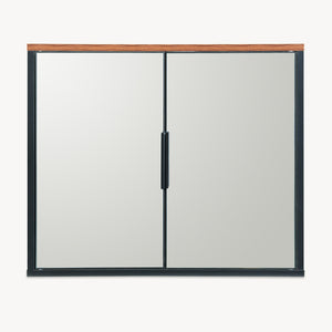 Spiegelkast Trond 50x60x15 cm Zwart/Walnootlook [en.casa]