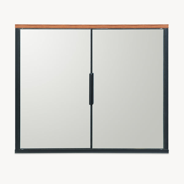 Spiegelkast Trond 50x60x15 cm Zwart/Walnootlook [en.casa]