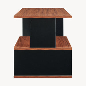 Salontafel Trond 80x40x42 cm Zwart/Walnoot [en.casa]