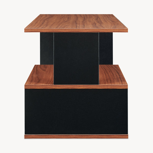 Salontafel Trond 80x40x42 cm Zwart/Walnoot [en.casa]
