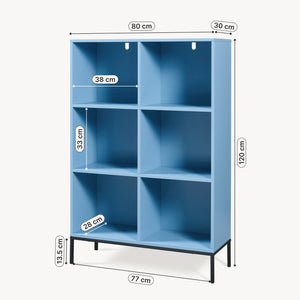 Bücherregal Colwyn 120x80x30 cm Blau [en.casa]
