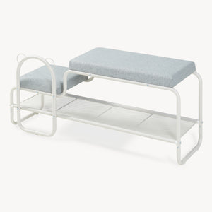 Schoenenbank Jässaatka met kinderkruk 100x32x46 cm grijs [en.casa] 