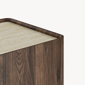 Couchtisch Trorlon 100x50x40 cm Walnussoptik/Travertin [en.casa]