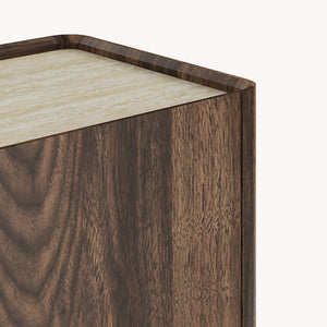 Sideboard Trorlon 160x40x83 cm walnootlook/travertijn [en.casa]
