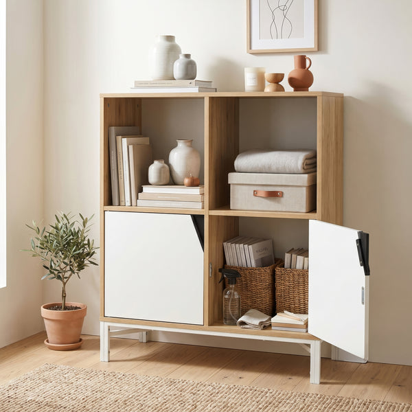 Kast Kerrköndam 94x76x40 cm Eikenlook/Wit [en.casa]
