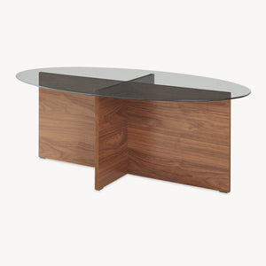 Salontafel Viroya 100x60x36 cm Notenhoutlook/Grijs [en.casa]