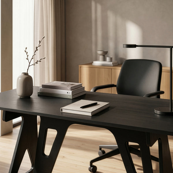 Bureau Bostenenna 120x60x75 cm Zwart met Houtnerf [en.casa]