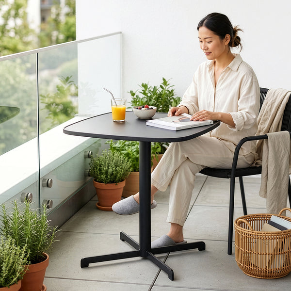 Outdoor bistrotafel Foggia 75x70x70 cm staal antracietgrijs [casa.pro]
