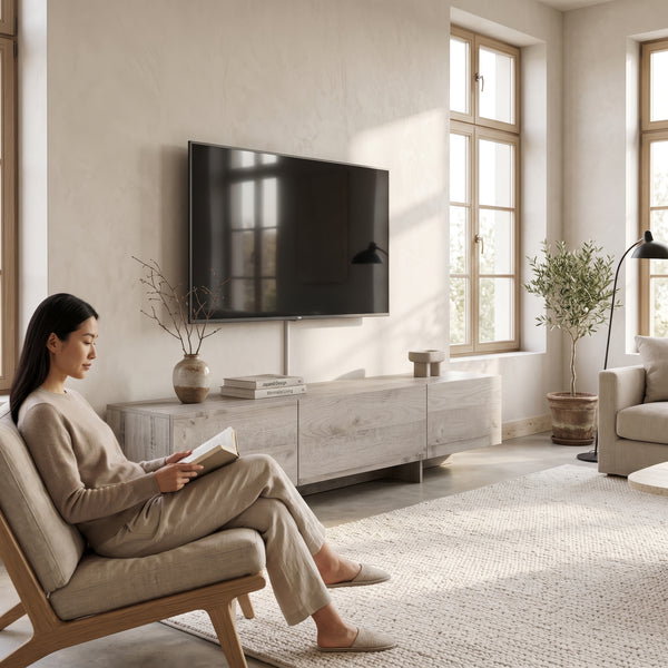 Tv-kast Kapipimso met 3 kleppen 194x31x37 cm eikenlook, grijs [en.casa]