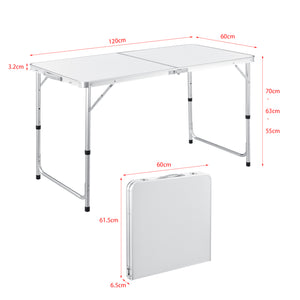 Tuintafel verstelbaar opvouwbaar 120x60x55/63/70 cm 4,1 kg - 3 varianten