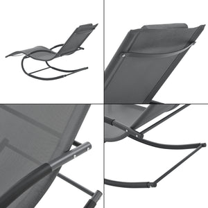 Ligstoel Tarent schommelstoel 174x63x88 cm donkergrijs [en.casa]