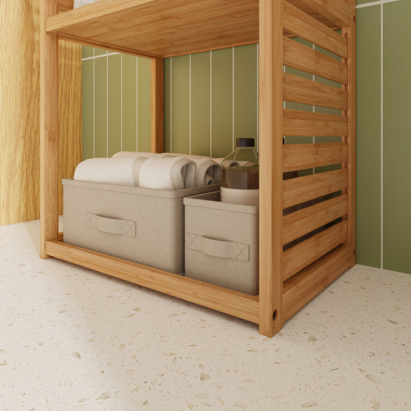 [en.casa] Staand rek Forssa bamboe 165x42x28 cm houtkleurig