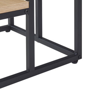 [en.casa] Plantenstandaard Ameland 67x34x34 cm zwart en houtkleurig