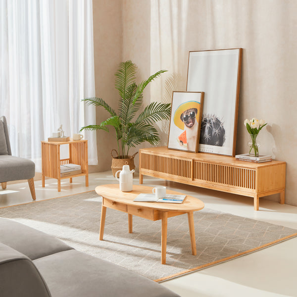[en.casa] Salontafel Harboøre 37x100x48 cm bamboe