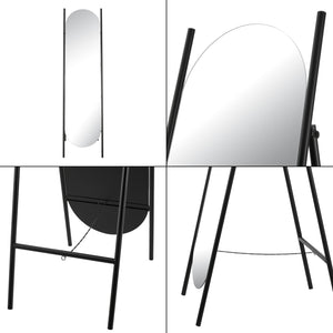 [en.casa] Spiegel vrijstaand Fardella 150x41x59,5 cm zwart