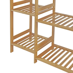 [en.casa] Kledingkast Ilomantsi bamboe open kast 165x122x35 cm