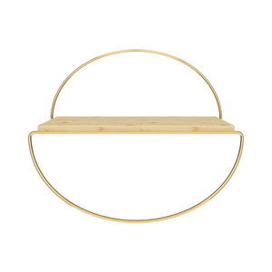 [en.casa] Wandplank Mynämäki 39x16x17 cm goudkleurig en naturel