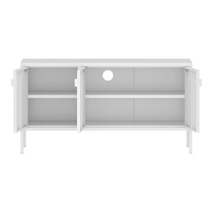 TV meubel Castelli 114x40x60 cm metaal met 3 deuren wit [en.casa]