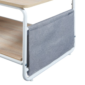 [en.casa] Salontafel Dyrøy 43x100x50 cm wit eikenkleurig en grijs