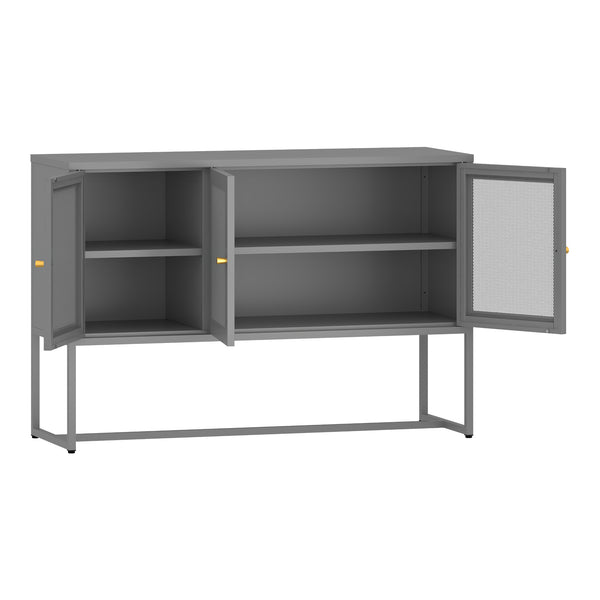 Commode Sund dressoir metaal 120x40x80 cm grijs [en.casa]